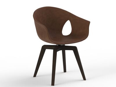 Nabuk Brown Armchair 06 3D Model