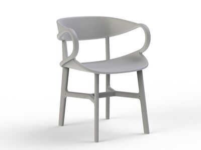 Plastic Gray Armchair 05 3D Model