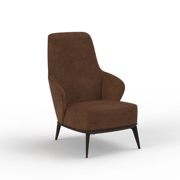 Nabuk Brown Armchair 07 3D Model