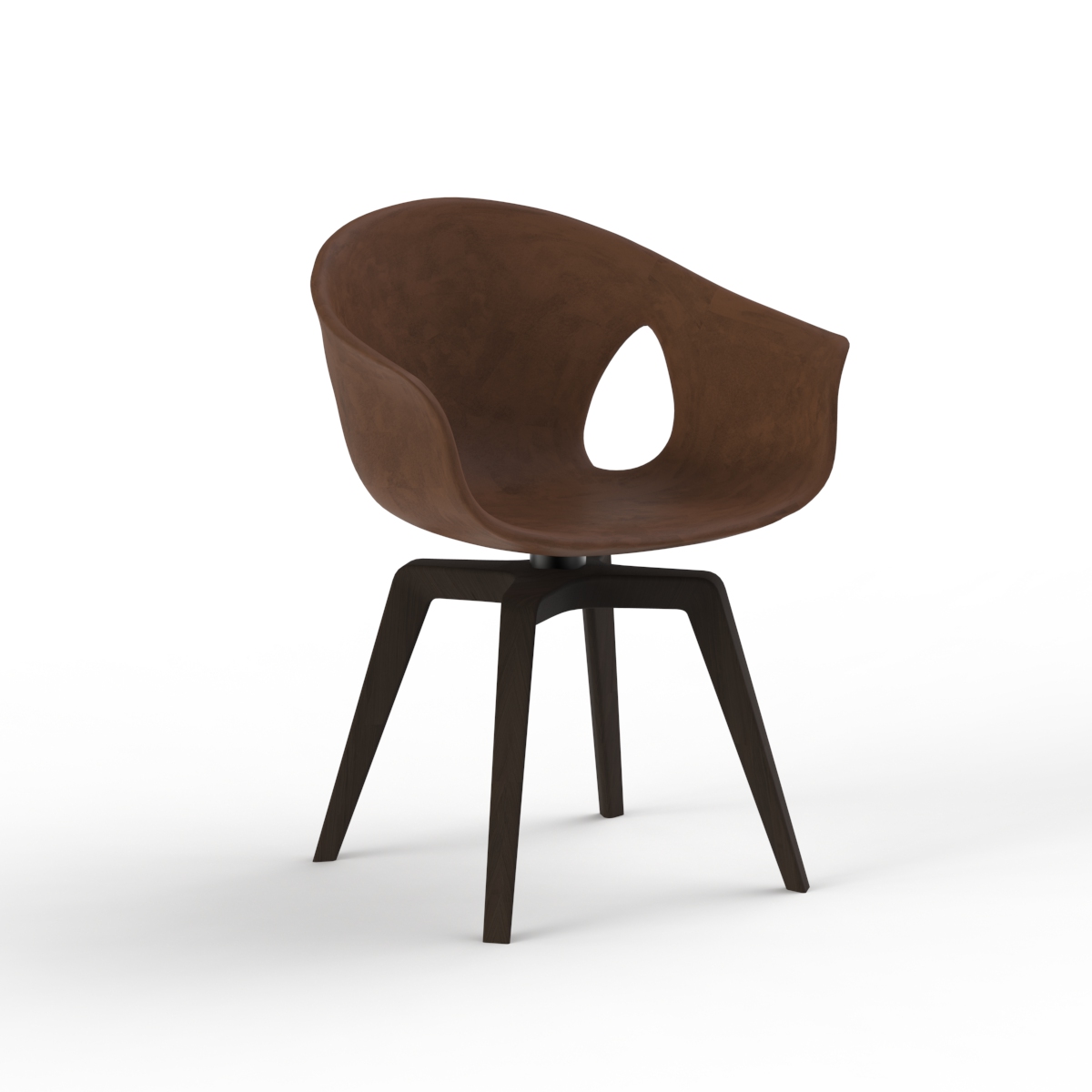Nabuk Brown Armchair 06 3D Model