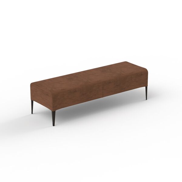 Bed Nabuk Brown Bench 01 3D Model