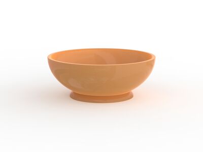 Ceramic Orange Round Bowl 01 3D Model