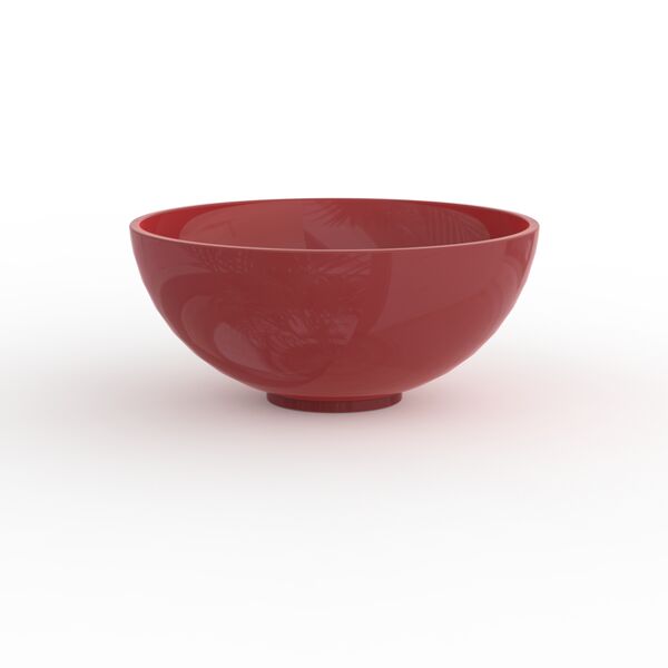 Ceramic Red Round Bowl 03 3D Model