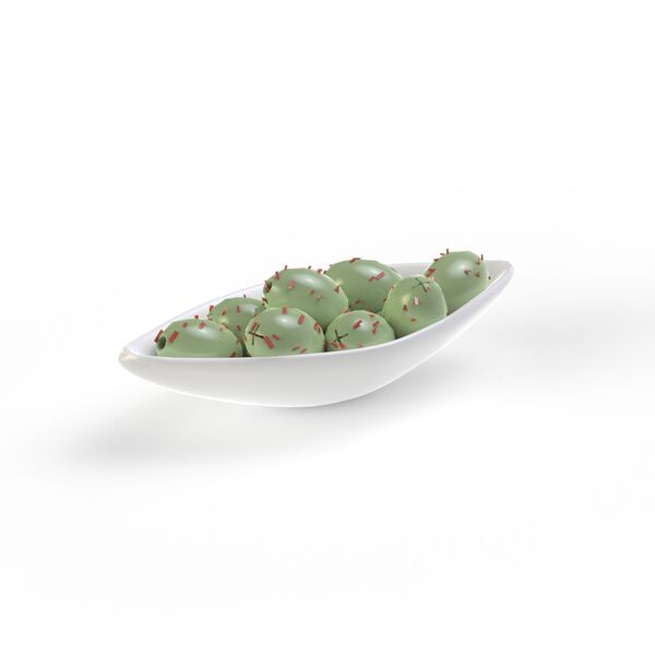 Ceramic White Olive Spicy Bowl 01 3D Model