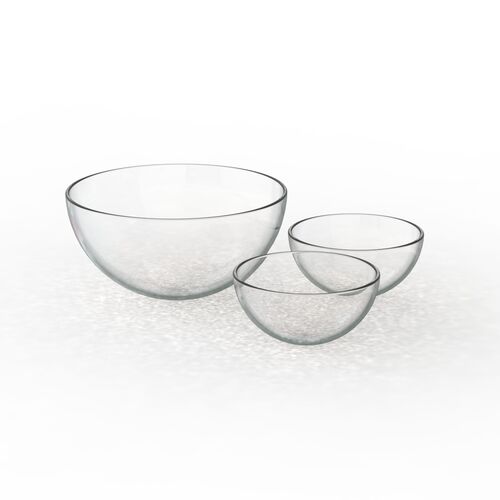 Glass Set Round Bowls 01 3D Model