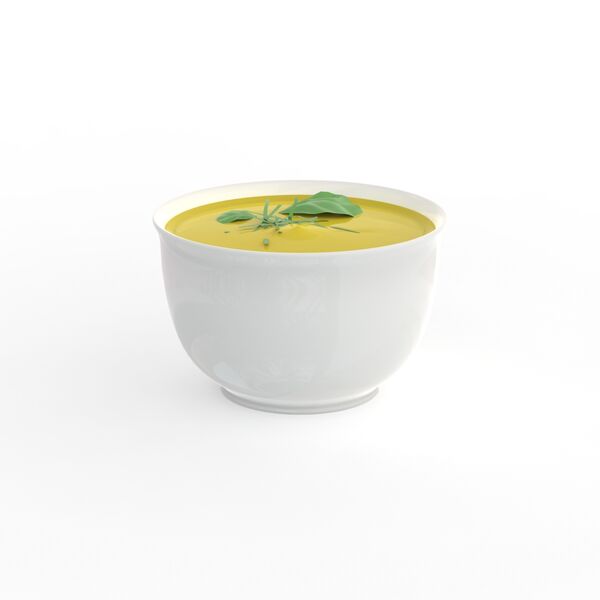 Ceramic White Round Soup Bowl 01 3D Model