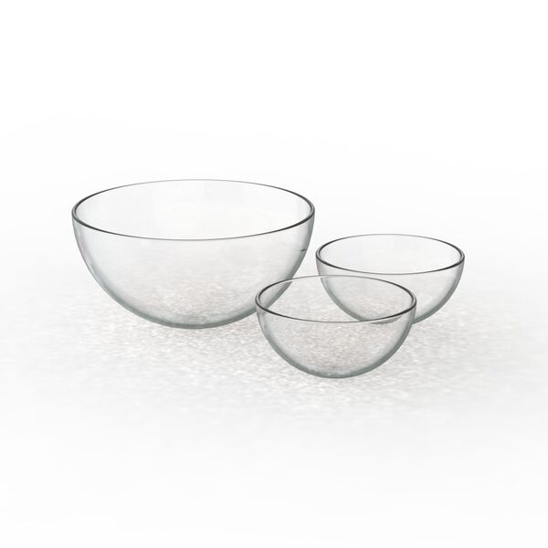 Glass Set Round Bowls 01 3D Model