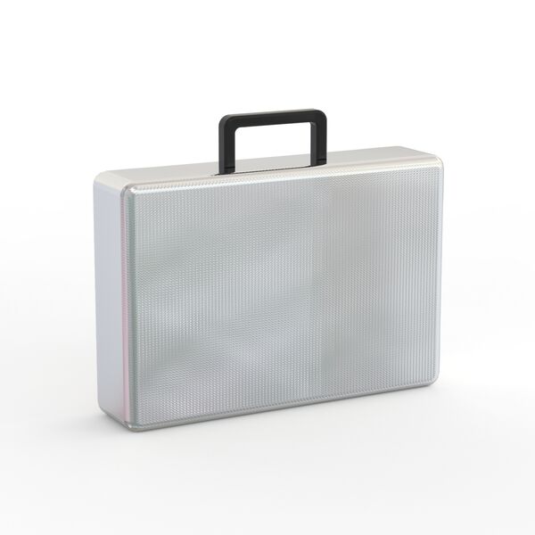 Metal Silver Briefcase 01 3D Model