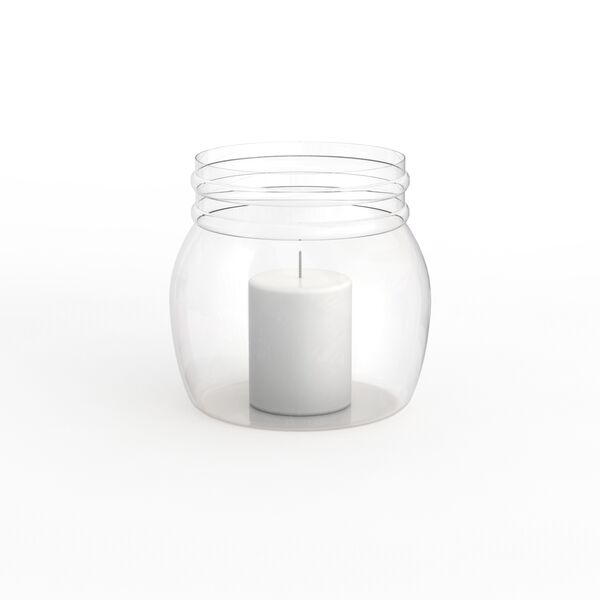 White Glass Pot Candle 01 3D Model