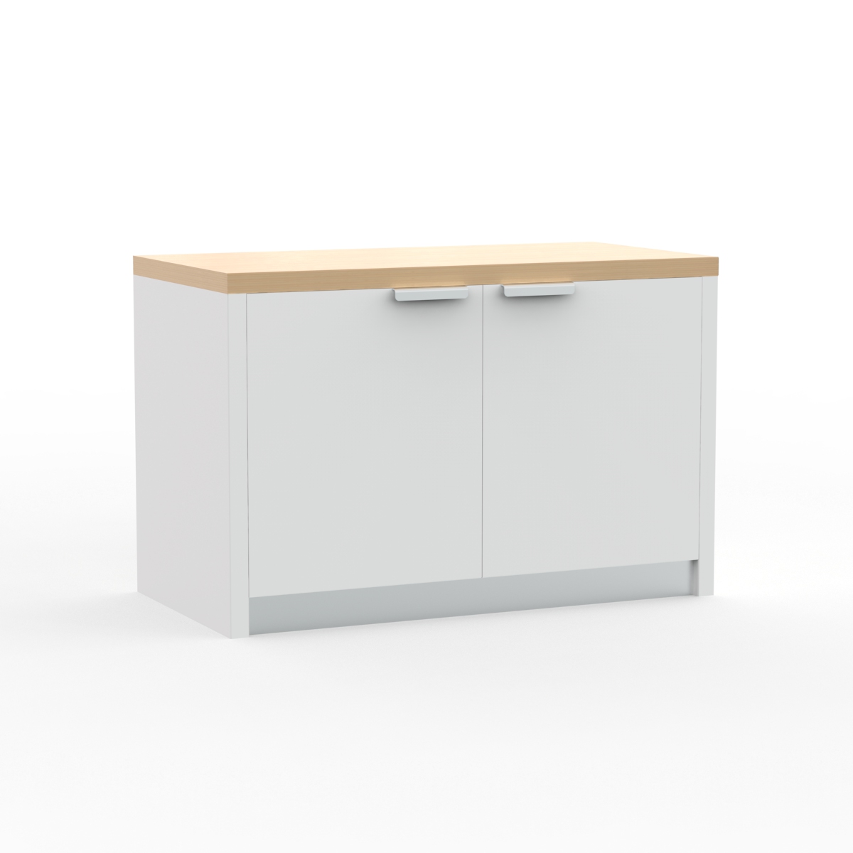 Double White Wood Top Kitchen Cabinet 01 3D Model