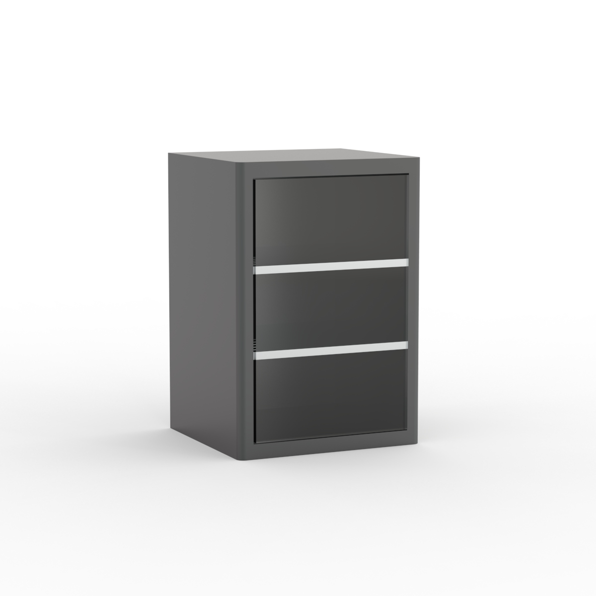 Single Black With Glass Cabinet 01 3D Model