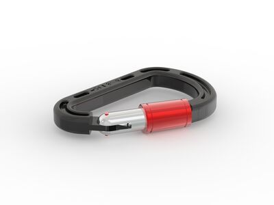 Black Red Metal Carabiner 01 3D Model