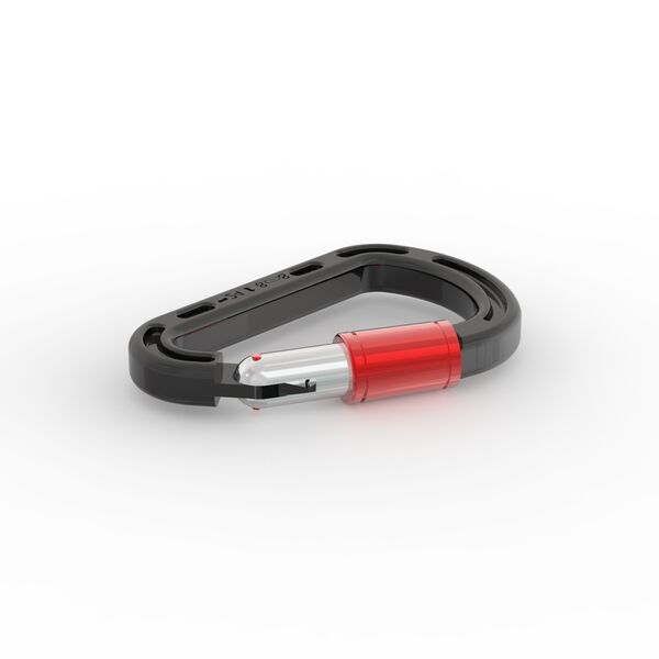 Black Red Metal Carabiner 01 3D Model