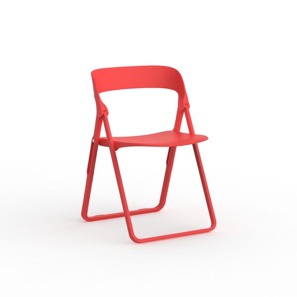 Foldable Red Metal Chair 01 3D Model