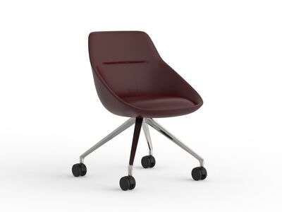 Office Leather Brown Chair 04 3D Model
