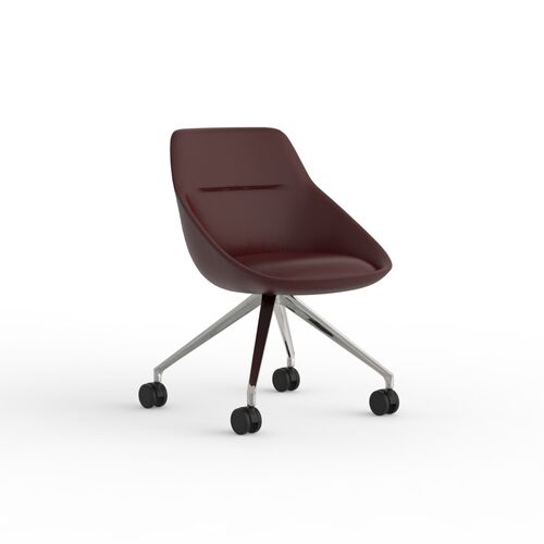 Office Leather Brown Chair 04 3D Model