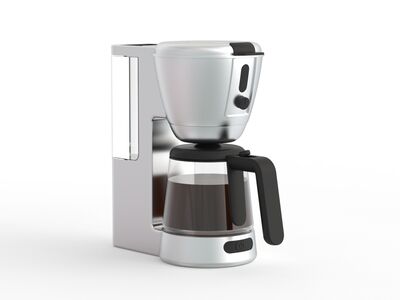 Maker Metal Silver Coffee 01 3D Model