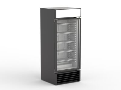 Black Single Glass Door Cooler 01 3D Model