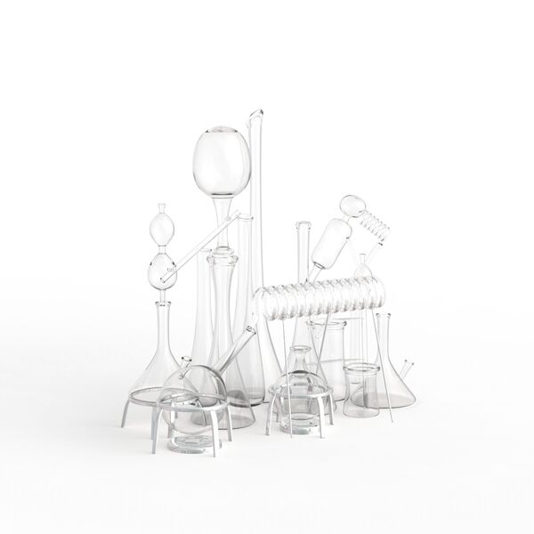 Set Transparent Glass Chemical 01 3D Model