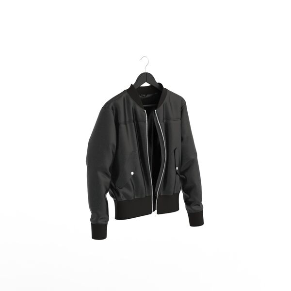 Black Leather Hanged Coat 01 3D Model