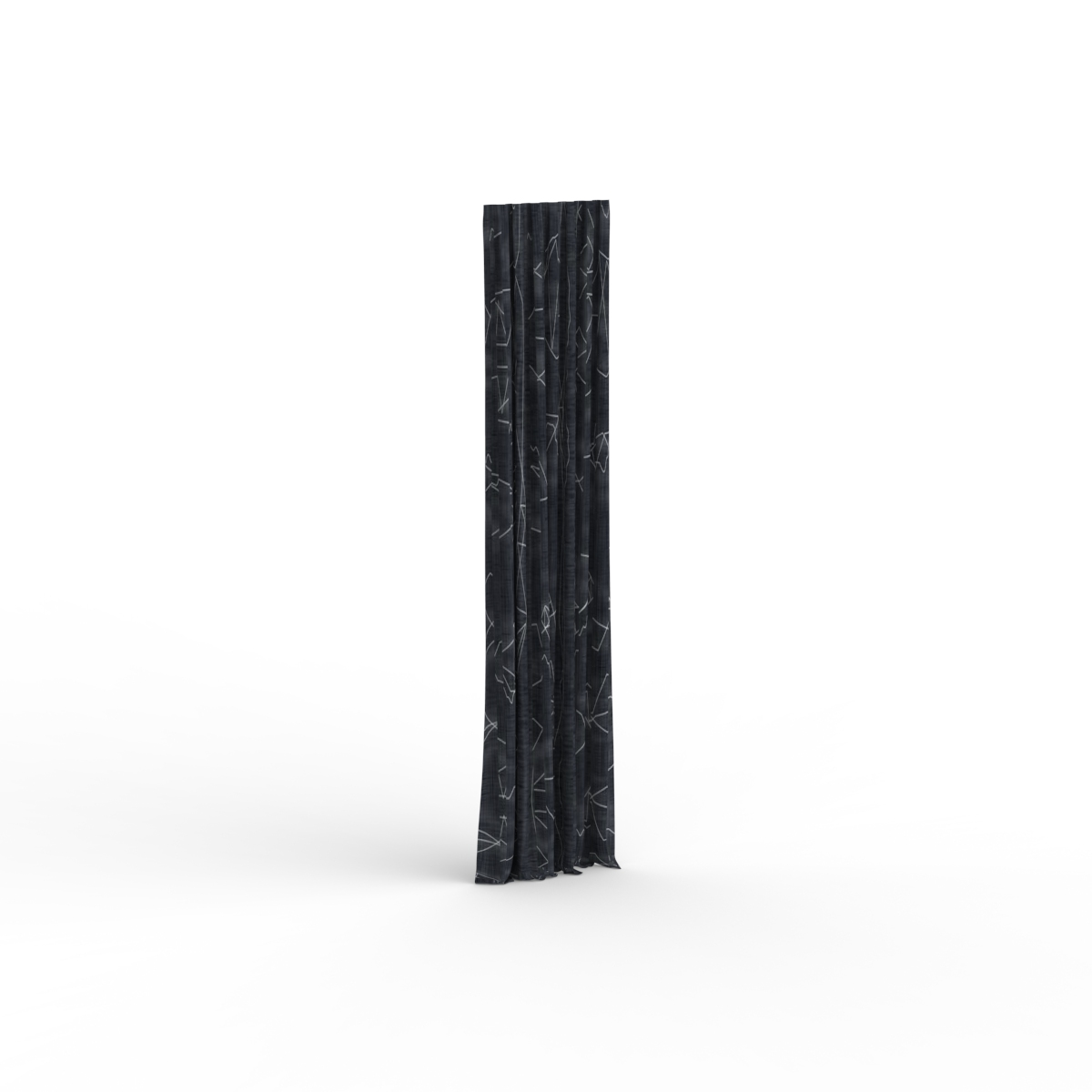 Fabric Black Curtain 03 3D Model
