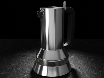 Alessi Moka 9090 3d Model Dark Luxury Interior