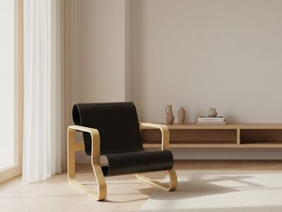 Artek Paimio Chair by Alvar Aalto — contemporary warm minimal interior 3D model
