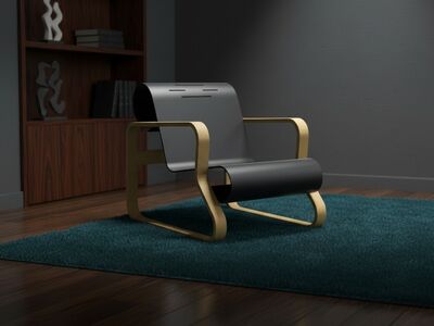 Artek Paimio Chair by Alvar Aalto — dark luxury interior lifestyle 3D model