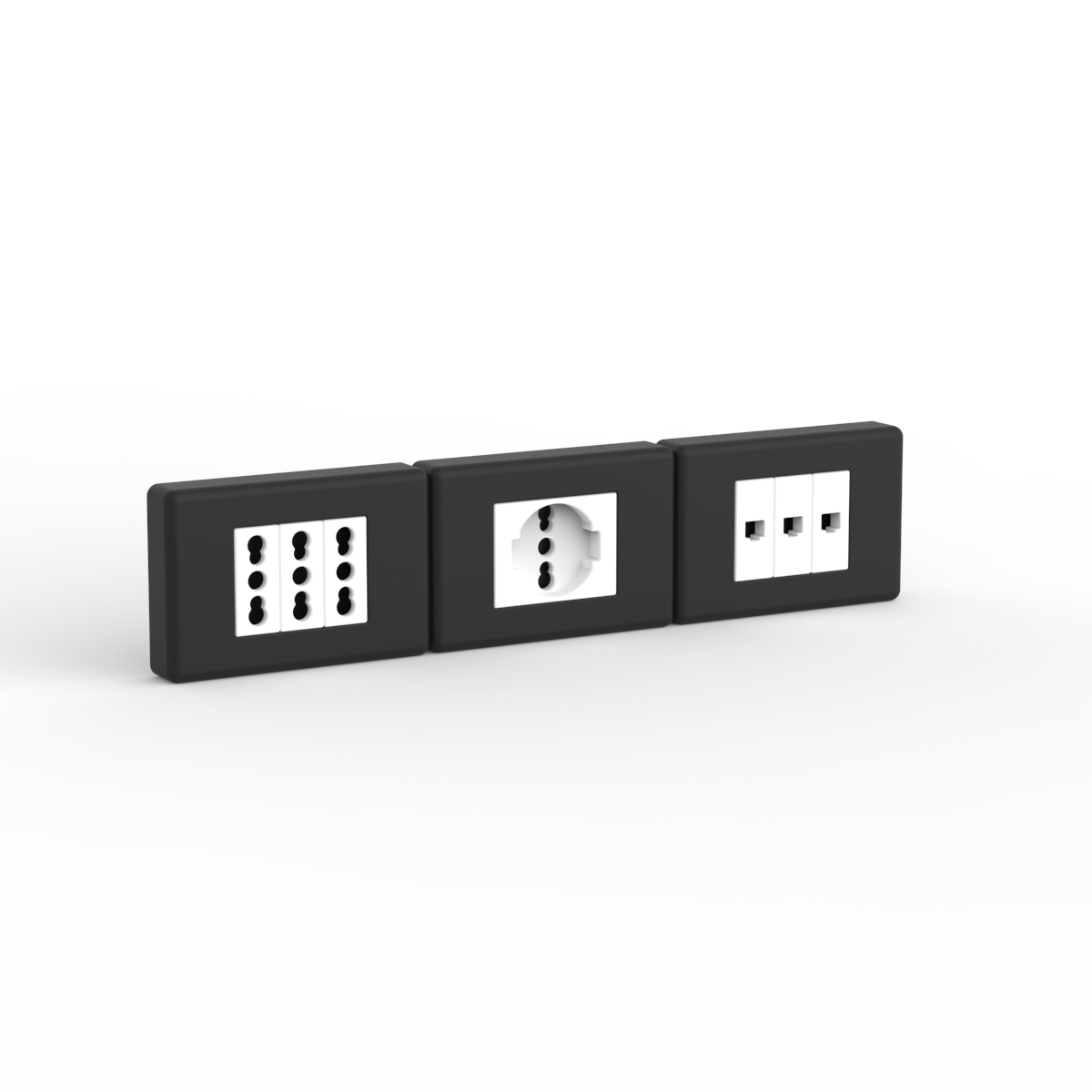 Outlets Plastic White Electrical 01 3D Model