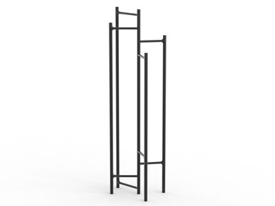 Clothes Metal Dark Gray Hangers 01 3D Model