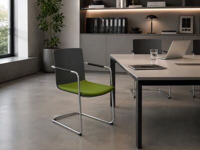Wilkhahn Neos cantilever chair — contemporary warm minimal interior 3D model