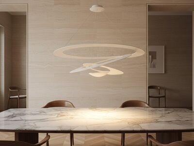 Artemide Pirce Suspension Lamp 3D Model Refined Dining Room Interior