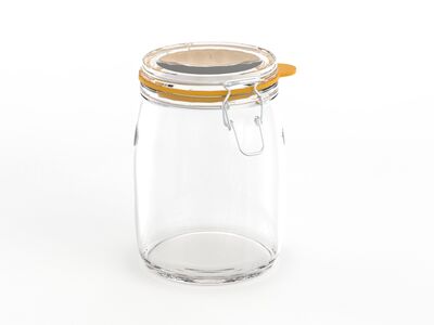 Transparent Glass With Cap Jar 01 3D Model