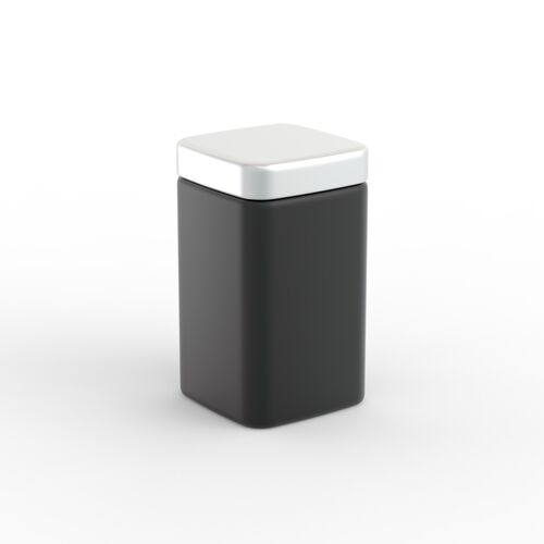 Black Metal Cap Jar 04 3D Model