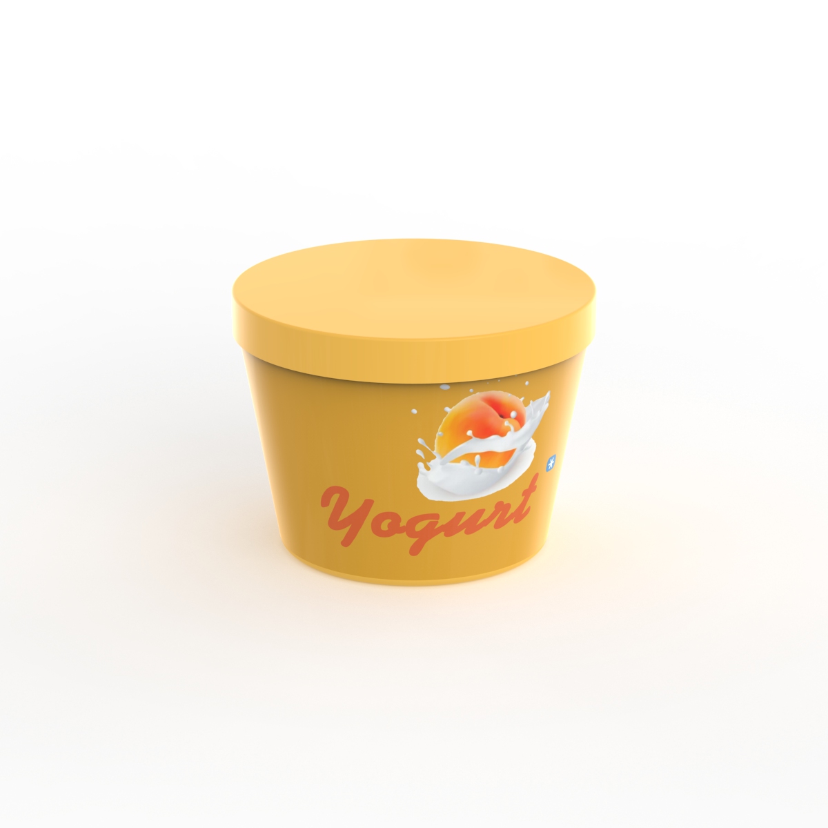 Yogurt Peach With Cap Jar 02 3D Model