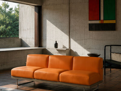 Cassina Canape appartement Le Corbusier sofa — contemporary warm minimal interior 3D model
