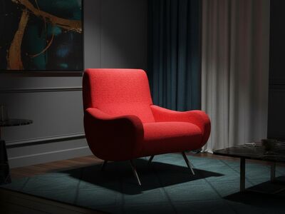 Cassina 720 Lady Armchair by Zanuso — dark luxury interior lifestyle 3D model