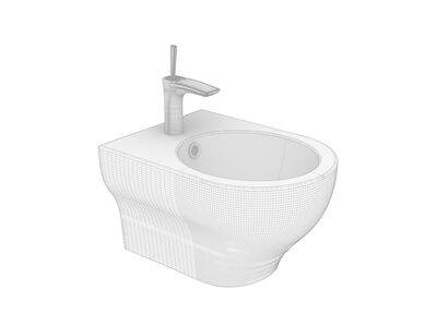 Olympia Clear Wall Hung Bidet Rhino3DMShaded