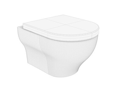 Olympia Clear Wall Hung WC Rhino3DMShaded