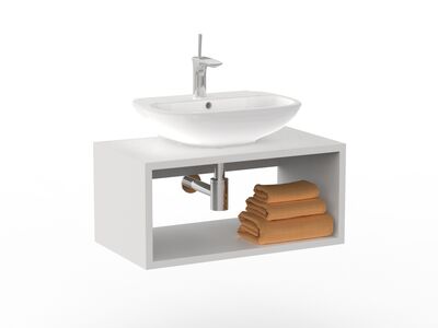 Clear WahsBasin d55 Wall Hung Furniture