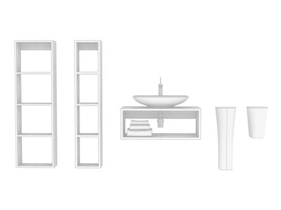 Olympia Clear WashBasin d65-46-14 Set Rhino3DMShaded