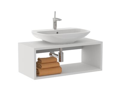 Clear WahsBasin d65-46-14 Wall Hung Furniture