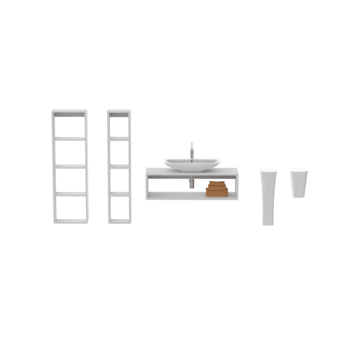Clear WashBasin + set 04 3D Model