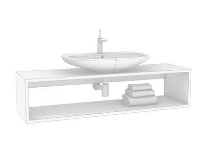 Olympia Clear WashBasin d75-45-14 2 Rhino3DMShaded