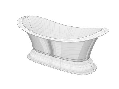 Olympia Formosa2.0 Bathtub&base d185 86 77 Rhino3DMShaded