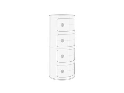 Kartell Componibili 4Drawers Rhino3DMShaded.jpg