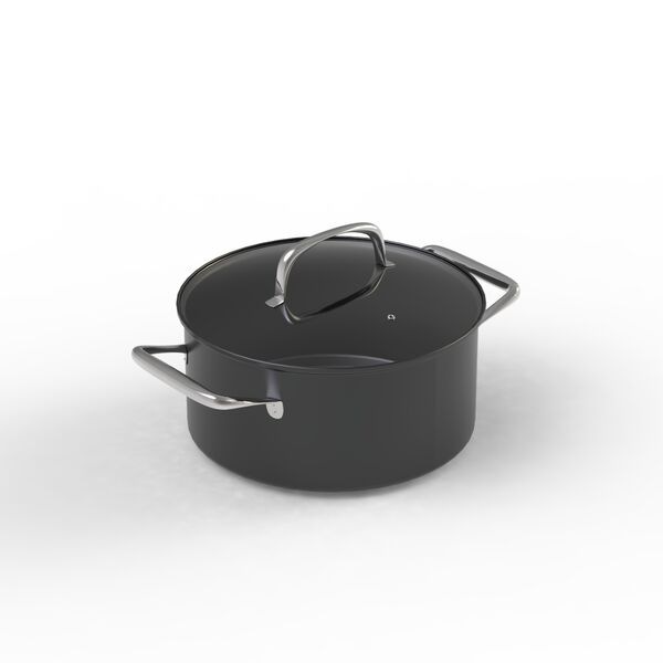 Black Metal Handle Pan 01 3D Model