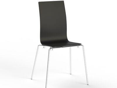Chair Black Seat Plastic 01 3D Model