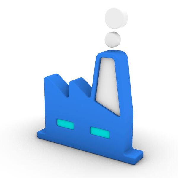 3D Cartoon Series External Manifacturing Icon 3D Model