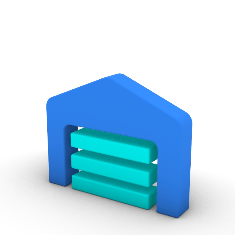 3D Cartoon Series Warehouse Icon 3D Model